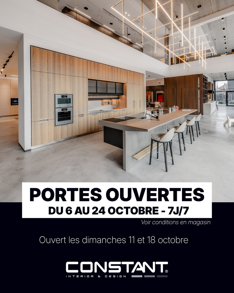 VIsuel de la cuisine d'exposition marque Arclinéa dans le showroom Constant Interior & Design à Soumagne